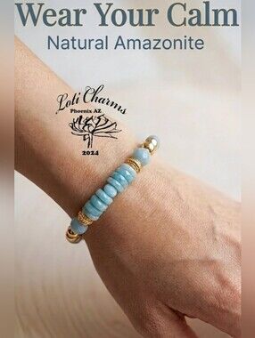 Genuine Peruvian Amazonite Bracelet W/ Beads & Chips An Artisan Handmade Design